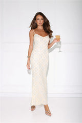 She's Always Right Lace Maxi Dress Yellow