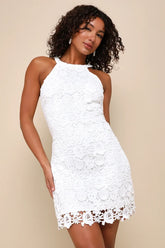 Love Poem Ivory Lace Mini Dress