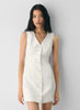 Button-up linen mini dress
