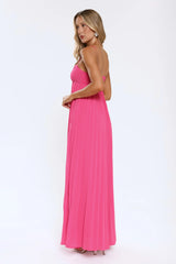 A Little Drama Strapless Maxi Dress Pink