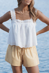 Aideen Eyelet Top - White