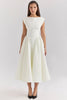 ivory moire satin midi dress