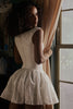 White Cotton Broderie Anglaise Boat Neck Mini Dress