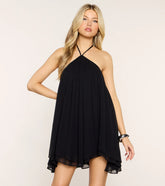 Flirt In Motion Chiffon A-Line Mini Dress