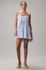 Tiered Ruffle Silk Mini Dress