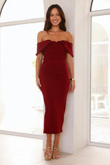 Need A Reason Midi Dress Maroon