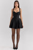 black twill mini dress