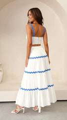 Hazel Blues® | Contrast Trim Cami and Maxi Skirt Set