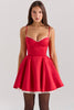 holly red satin tulle mini dress