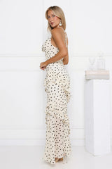 Trends To Come Polka Dot Maxi Dress Cream