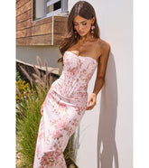 Harper Floral Corset Midi Formal Dress