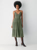 Chiffon tiered V-neck midi dress— sagesse