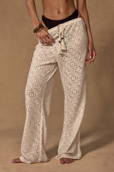 Jetsetter Cream Crochet Swim Cover-Up Pants