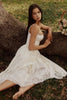 white custom lace + cotton midi sundress