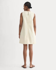 The Denim Shift Dress | Ecru