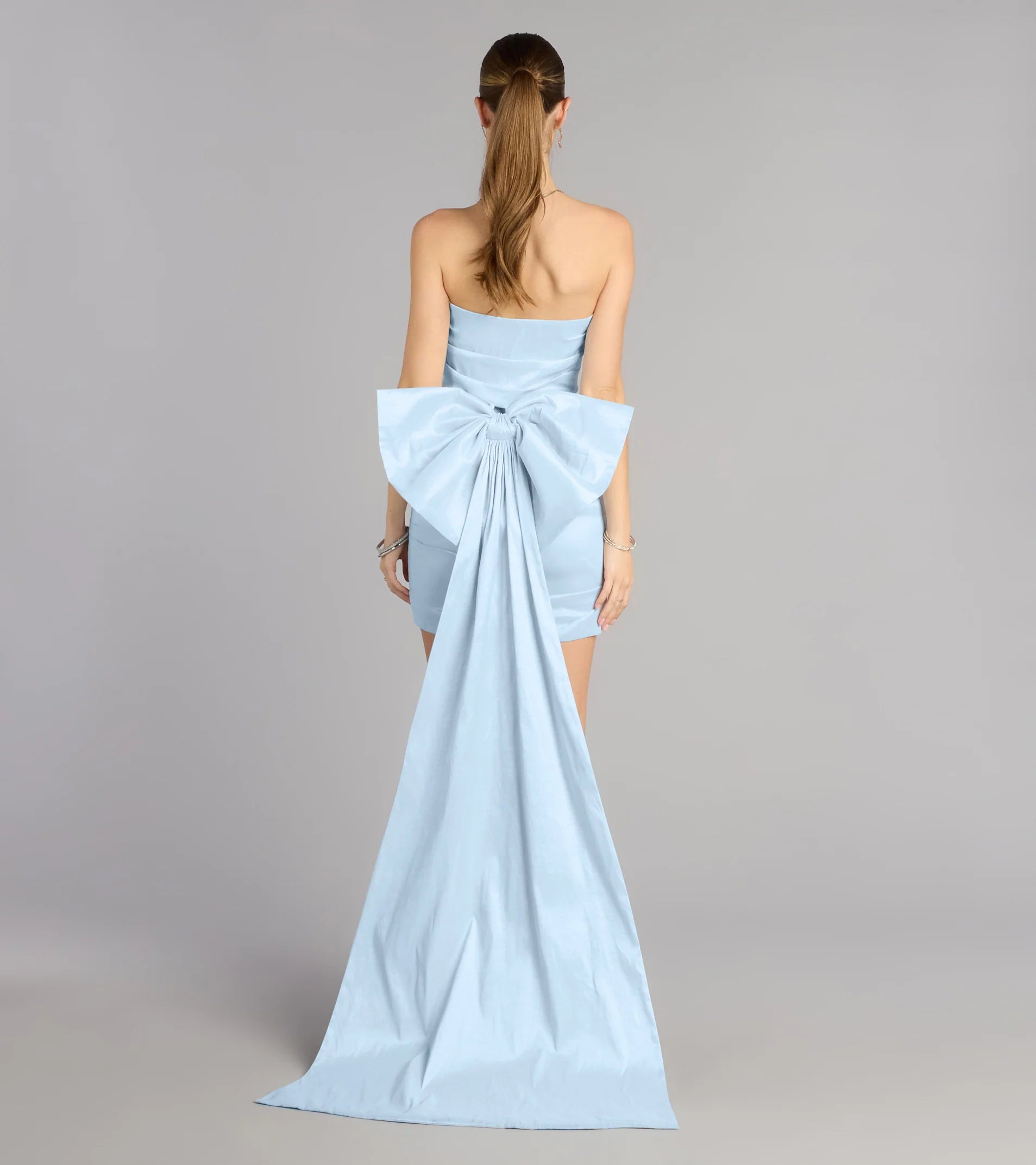 Lucy Taffeta Bow Mini Party Dress
