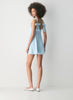 Fit-and-flare dress with a square neckline and bows