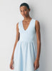Cotton poplin midi dress with Contour bodice