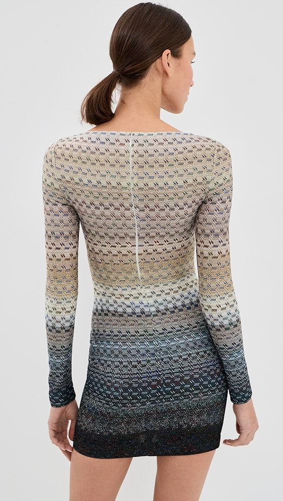 Long Sleeved Dress with Boat Neck