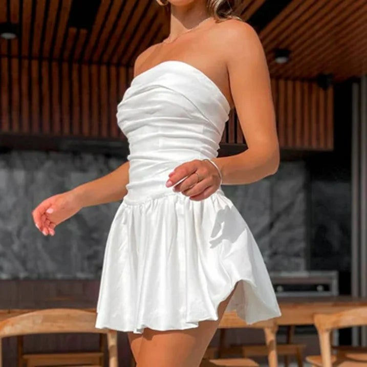 Off-Shoulder Sleeveless Casual Midi Dress for Women
