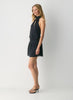 Polka-dot chiffon halterneck micro dress