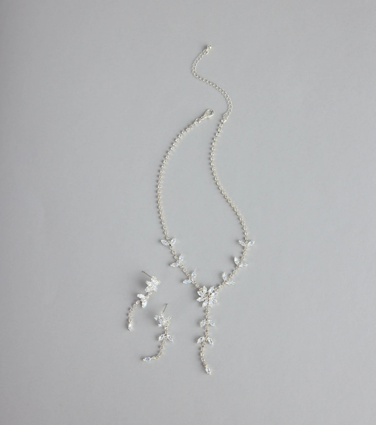 Starlet Bloom Rhinestone Necklace And Earrings Set