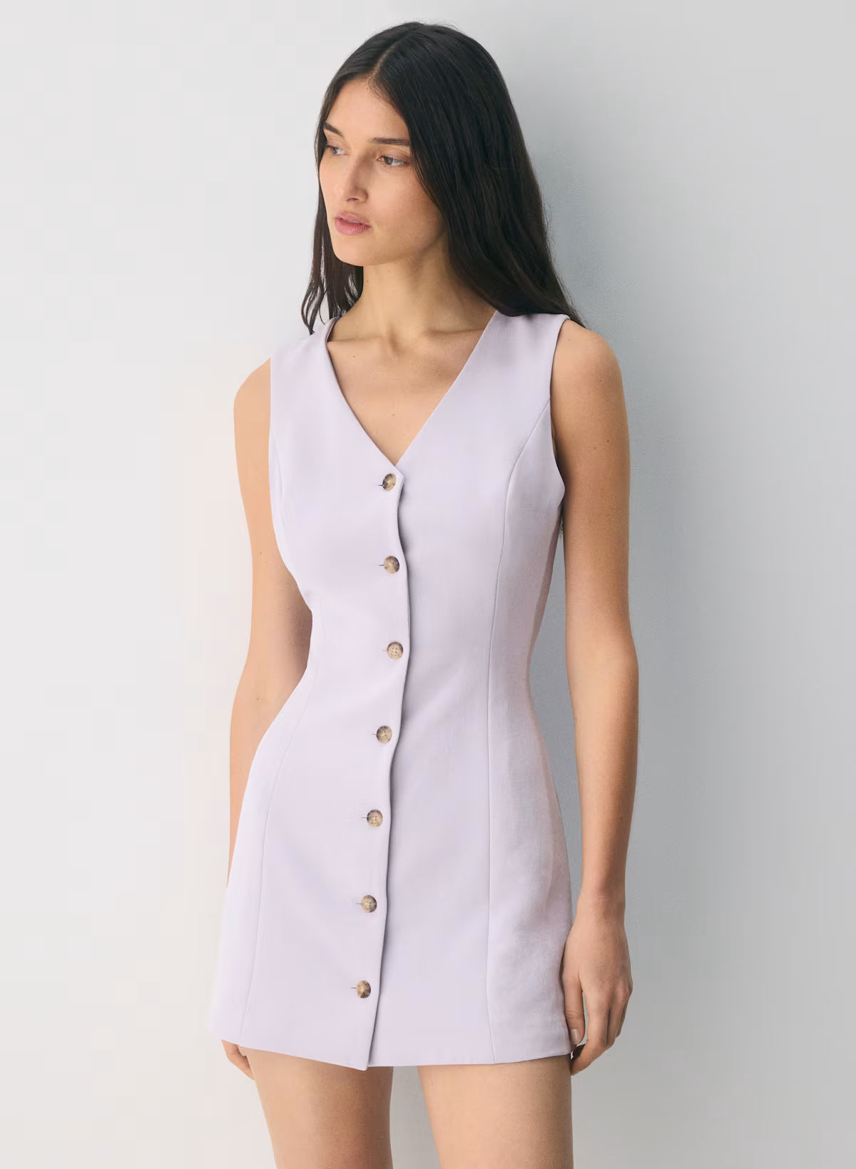 Japanese crepe button-up mini dress
