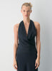 Drapey satin halter top
