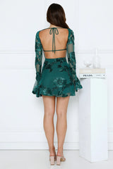 Bright Breezy Long Sleeve Mesh Mini Dress Teal