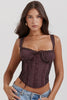 rich brown lace back corset