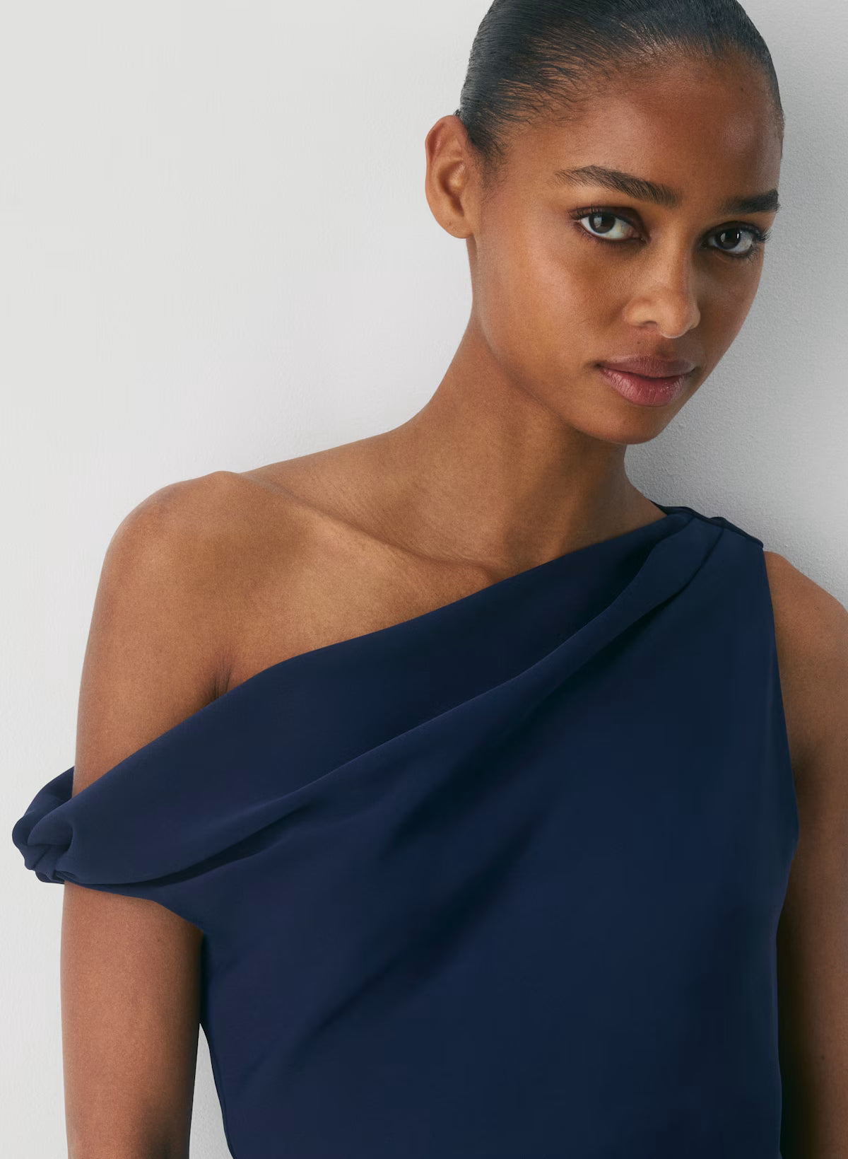 Klea Dress- Matte satin cowlneck maxi dress