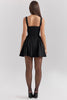 black twill mini dress