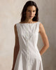 Paneled Cotton Dress-white