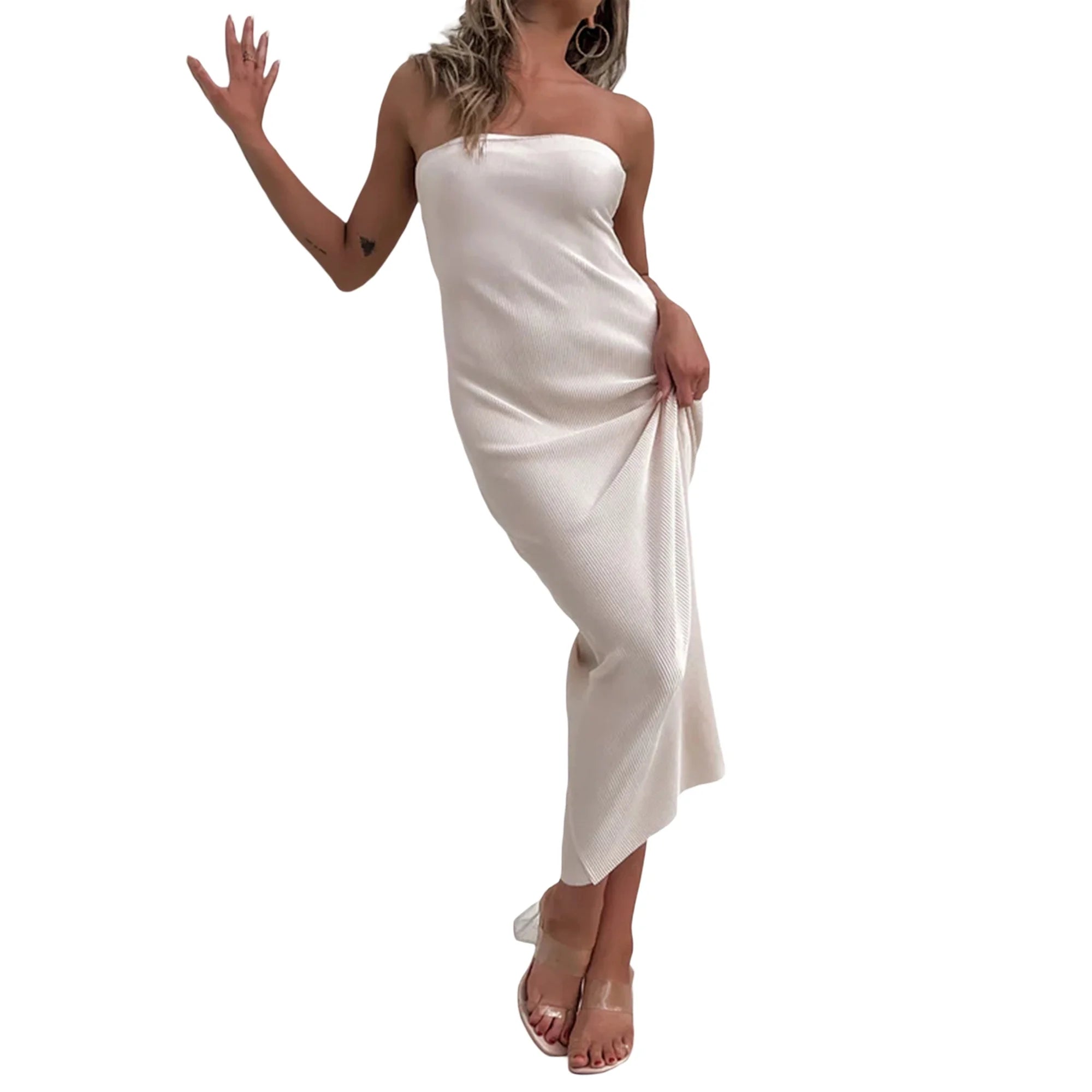 Strapless Backless Slim Fit Maxi Dress for Women