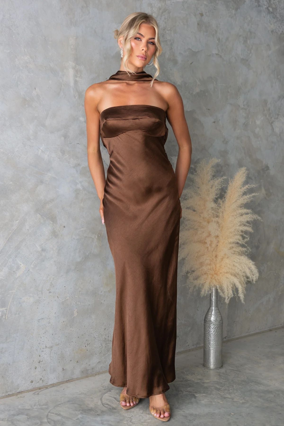 Satin Tube Maxi Dress