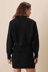 Toasty Times Black Long Sleeve Two-Piece Sweater Dress