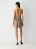 Double satin bias-cut mini halter dress