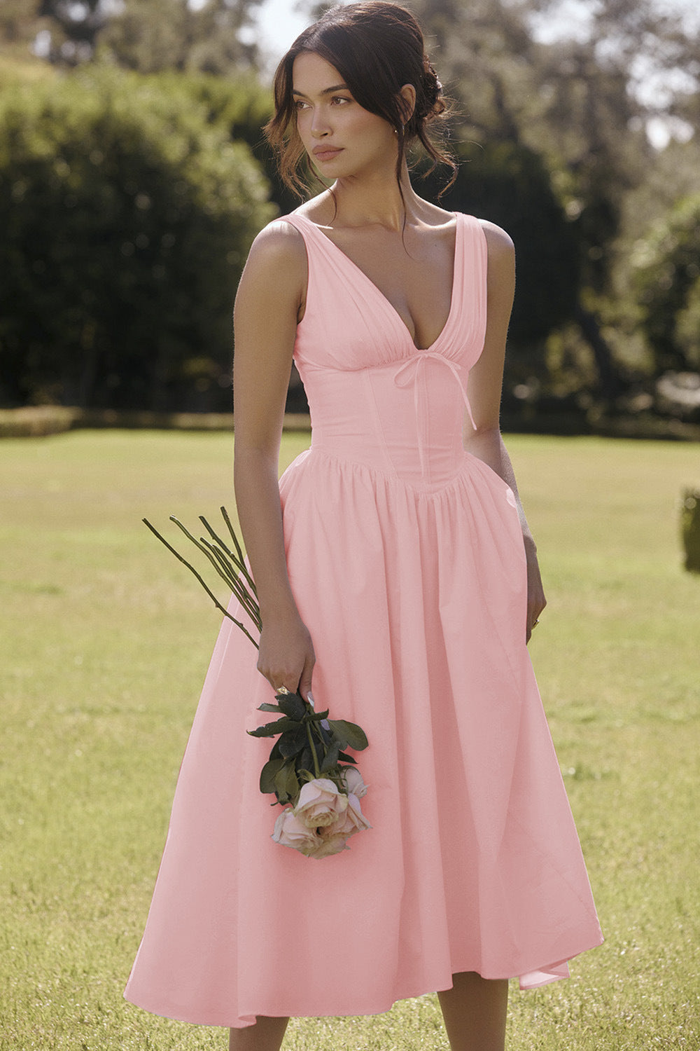 Pink cotton corset sundress