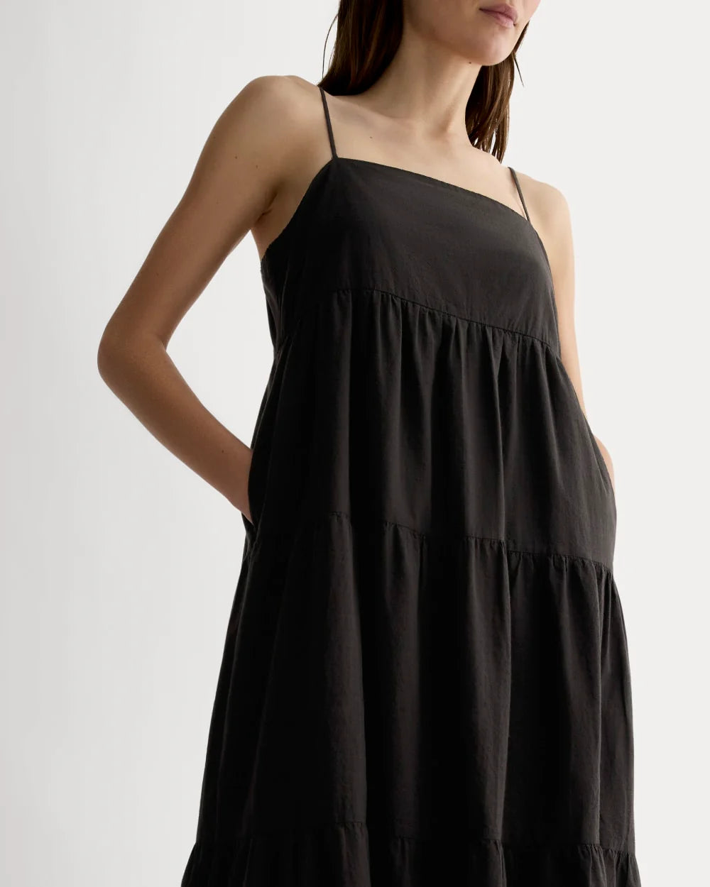 The Gauze Tiered Dress | Black