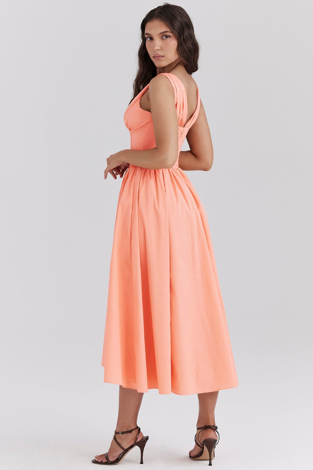 Orange cotton corset sundress