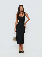 Justina Bandage Midi Dress Black