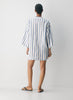 Striped linen mini kaftan dress