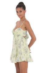 Floral Twist Front Baby Doll in Green