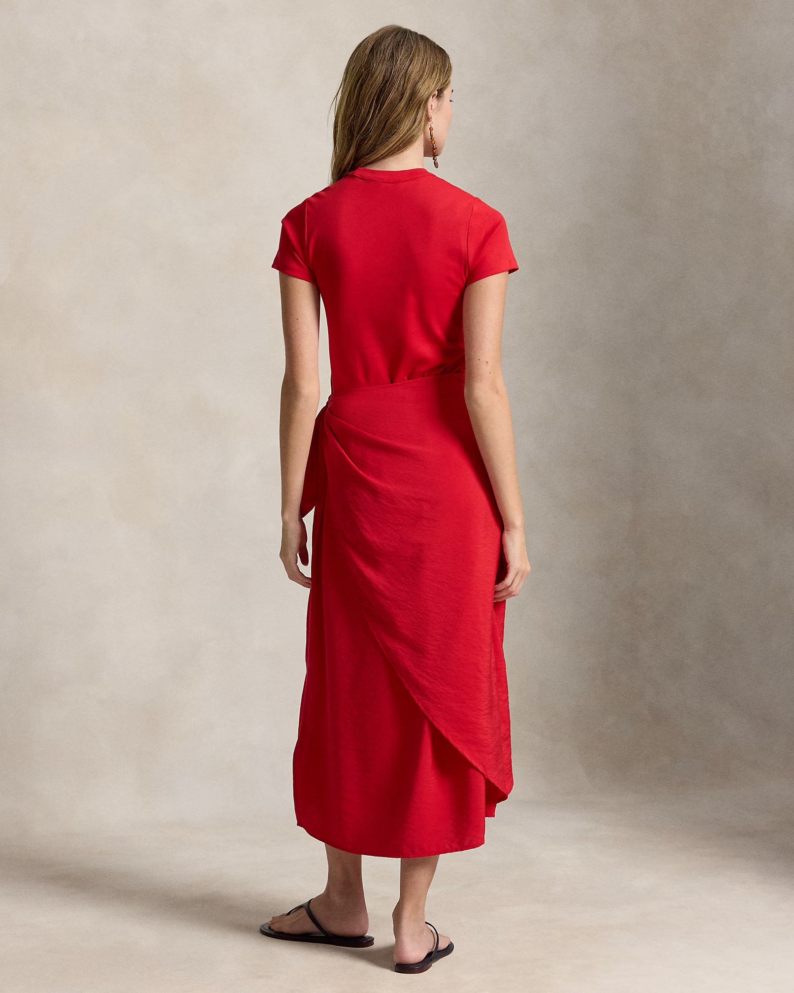 Faux-Wrap Tee Dress