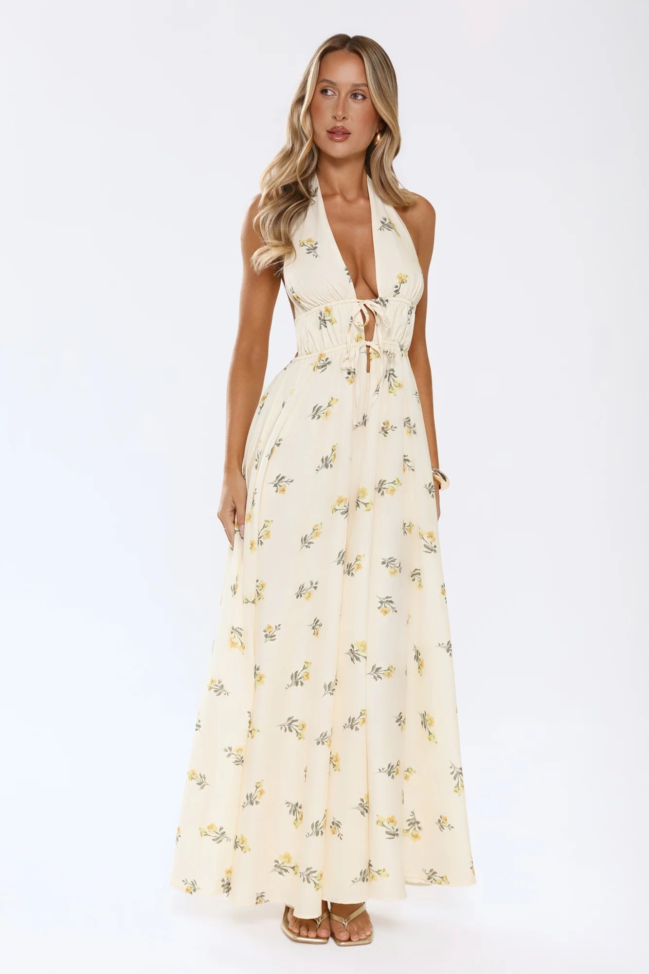Sweet Reverie Halter Maxi Dress YellowSweet Reverie Halter Maxi Dress Yellow