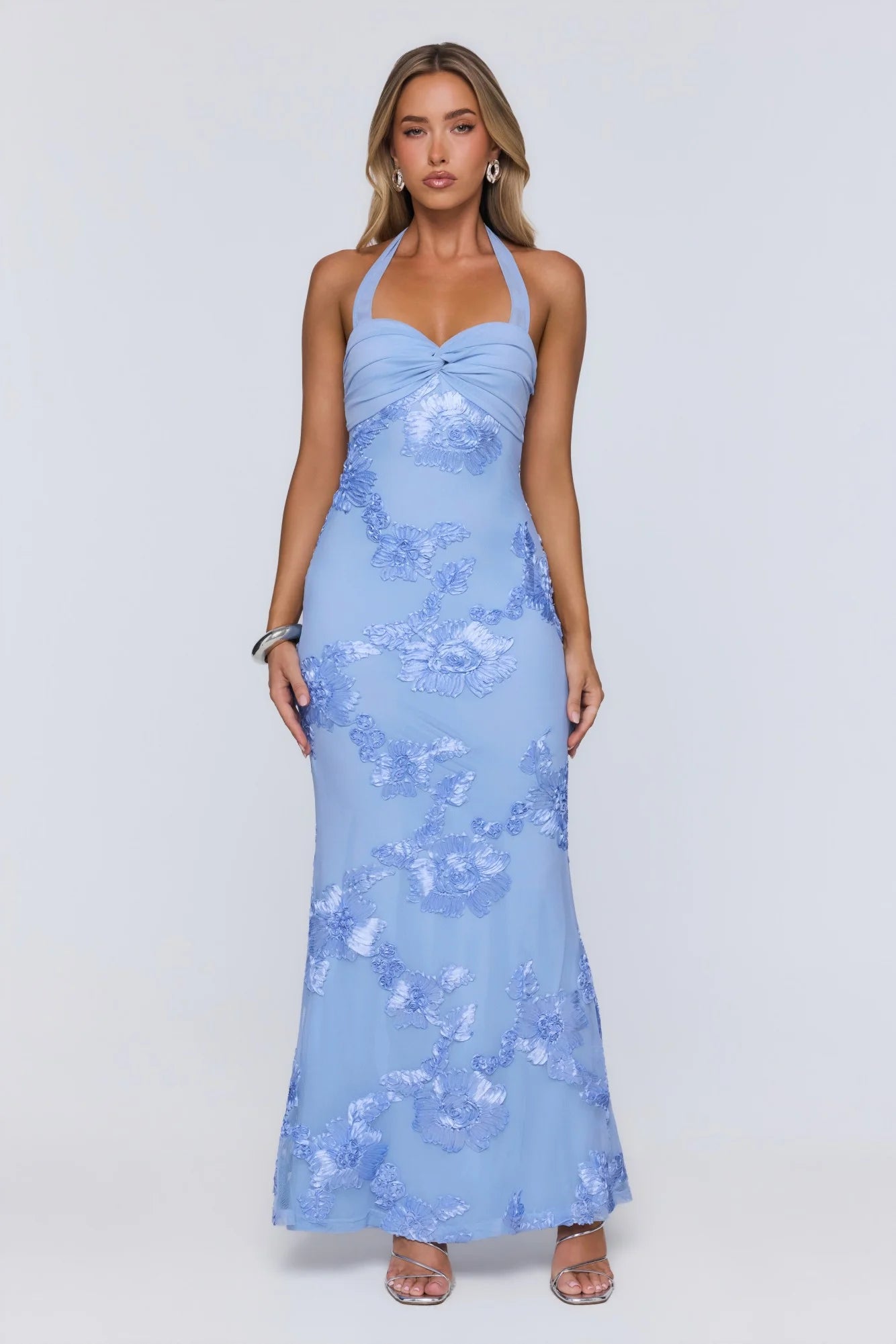 Love Muse Halter Maxi Dress Blue