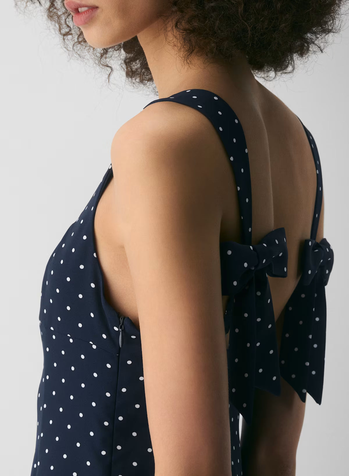 Fit-and-flare micro dress with polka dot pattern