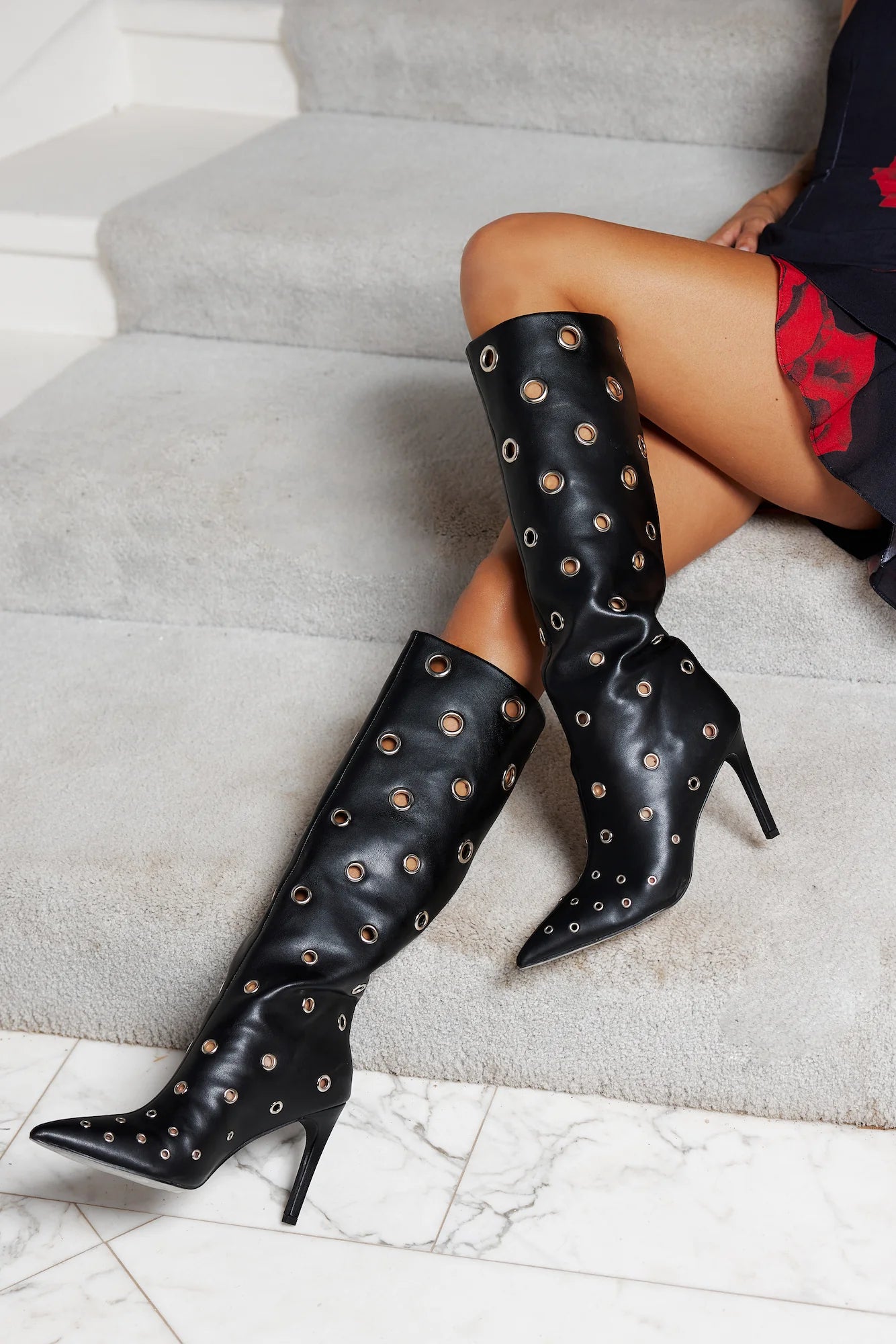 Noella Knee High Boots Black