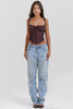 rich brown lace back corset