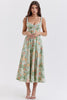 light jade print bustier sundress